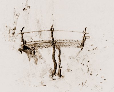 جسر خشبي ثلاثي ، صممه بيرسيوس لمتنزه كلاين-جلينيك بواسطة لودفيج بيرسيوس